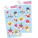 Stickers en planchitas Baby Shark 6u